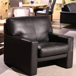 Erpo Loungesessel|Sessel CL 200.12 Bezug Leder 43 Schwarz 43.136