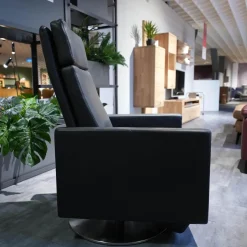 Erpo Relaxsessel|Sessel CL 17215 Leder 190 Basalt 190359 Tellerfuß Edelstahl Doppelsteppnaht