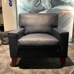 Erpo Relaxsessel|Sessel CL 400 Leder 43 Indigo 43.850 Fuß Holz Mahagoni Gebeizt