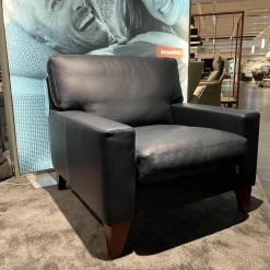 Erpo Relaxsessel|Sessel CL 400 Leder 43 Indigo 43.850 Fuß Holz Mahagoni Gebeizt