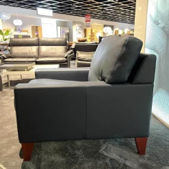 Erpo Relaxsessel|Sessel CL 400 Leder 43 Indigo 43.850 Fuß Holz Mahagoni Gebeizt