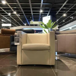 Erpo Relaxsessel|Sessel Cl 142.15 Leder 43.400 Stone Drehteller mit Rückholfeder