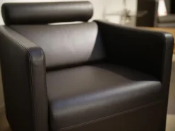 Erpo Relaxsessel|Sessel CL 332 Leder Mocca Inklusive Rückenrolle Doppelsteppnaht Und Drehteller