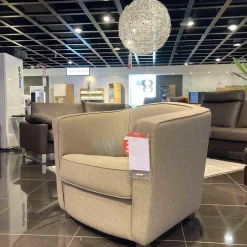 Erpo Relaxsessel|Sessel CL 190 Stoff Rye 2025.58 Beige Holzfüße Wenge