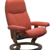 Stressless Relaxsessel|Sessel Consul 1145010 S Bezug Leder Batick Burgundy Rot Gestell Teakholz Gebeizt