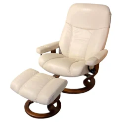 Stressless Relaxsessel|Sessel Consul L Leder Batick Cream Creme Gestell Classic Braun Mit Hocker