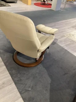 Stressless Relaxsessel|Sessel Consul L Leder Batick Cream Creme Gestell Classic Braun Mit Hocker