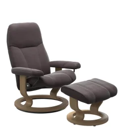 Stressless Relaxsessel|Sessel Consul S Leder Paloma Bordeaux Gestell Eiche Mit Hocker