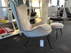 Wittmann Relaxsessel|Sessel Contessa 1956 Stoff Yukon Snow Keder Schwarz Gestell Schwarz