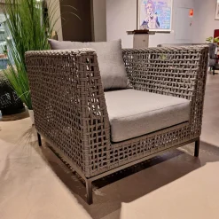 Stern Loungemöbel|Sessel Corda Outdoor Seidengrau Kordel Platin