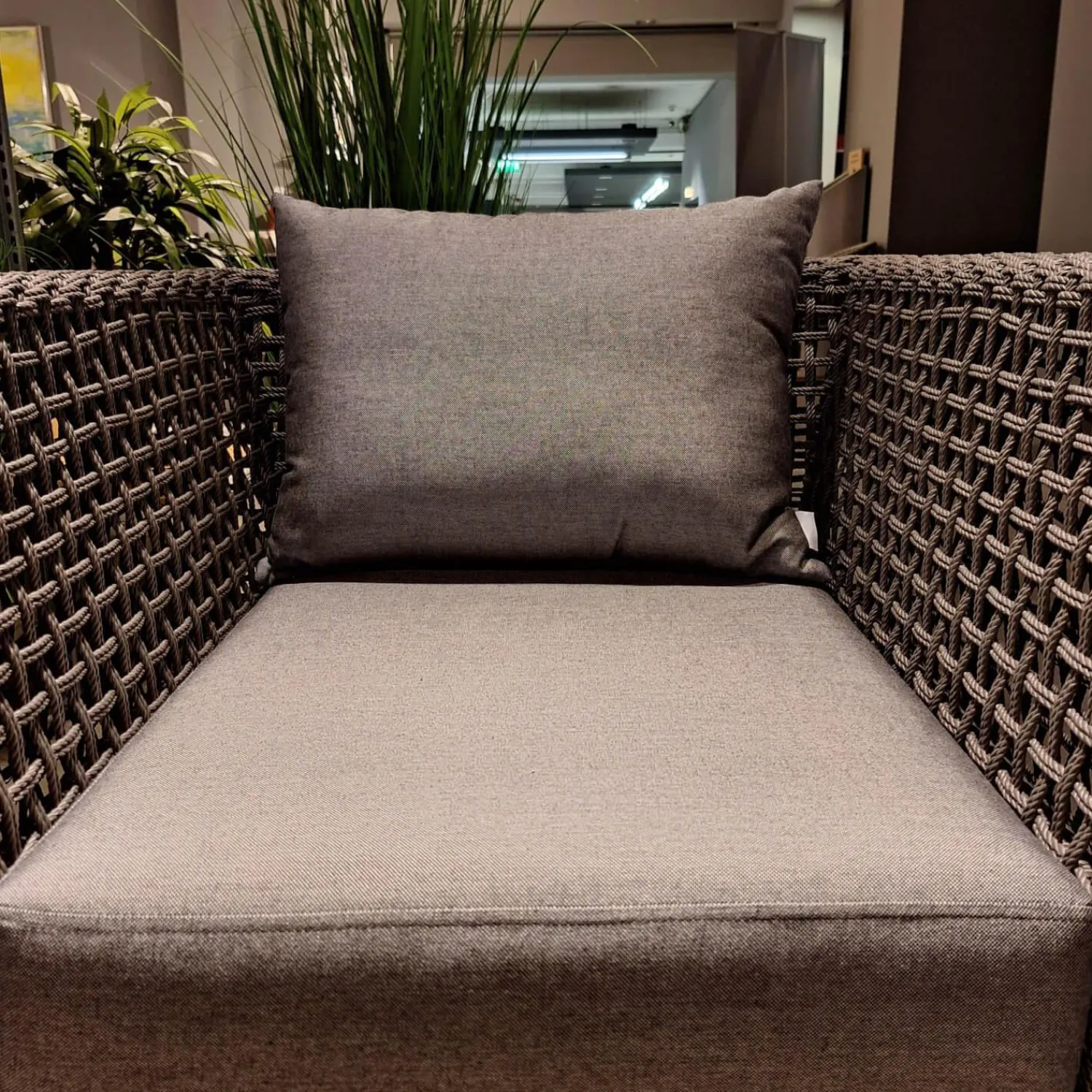 Stern Loungemöbel|Sessel Corda Outdoor Seidengrau Kordel Platin