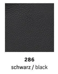 COR Loungesessel|Sessel dia Lounge Korpus 286 Leder Schwarz Sitz Stoff 9131 Anthrazit mit Hocker