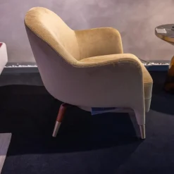 Molteni & C Loungesessel|Sessel D.151.4 Bezug Stoff Kubrick K 1951 Beige Gestell Amerikanisches Nussbaumholz