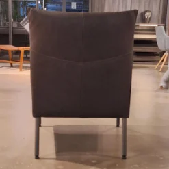 Bert Plantagie Einzelstühle|Sessel Dalia Bezug Leder Timber LT0309 Cioccolate Schwarz Gestell Rundrohr Fein Struktur 100 Kohl Schwarz