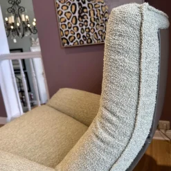 Bielefelder Werkstätten Loungesessel|Relaxsessel|Sessel Daron Bezug Korpus Leder Normandie Torf Braun Kissen Stoff Queen 1775-232 Grau Gestell Bronze Matt mit Hocker