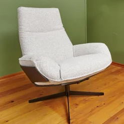 Bielefelder Werkstätten Relaxsessel|Sessel Daron Hoch Stoff Alice IP 1750 171 Beige Grau Kreuzfuß Schwarz Matt