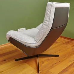 Bielefelder Werkstätten Relaxsessel|Sessel Daron Hoch Stoff Alice IP 1750 171 Beige Grau Kreuzfuß Schwarz Matt