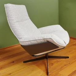 Bielefelder Werkstätten Relaxsessel|Sessel Daron Hoch Stoff Alice IP 1750 171 Beige Grau Kreuzfuß Schwarz Matt