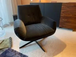 Bielefelder Werkstätten Relaxsessel|Sessel Daron Stoff City Velvet Reloaded Rauchblau Sternfuß Matt Schwarz