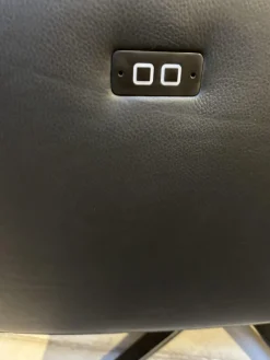 Bielefelder Werkstätten Relaxsessel|Sessel Dave Leder Normandie Schwarz Gestell Sternfuß Schwarz Matt Motorisch Verstellbar