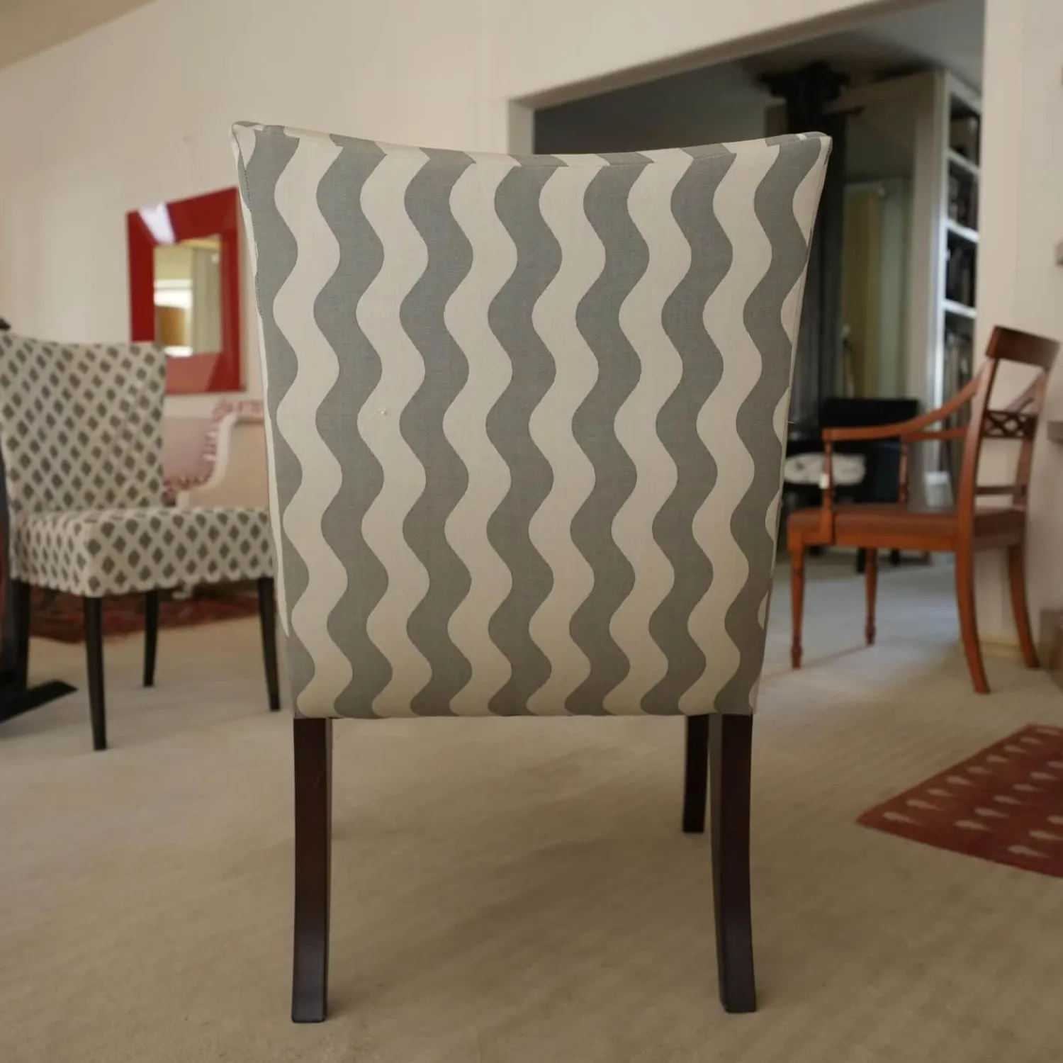 Donghia Relaxsessel|Sessel Master Stoff Grau Füße Holz