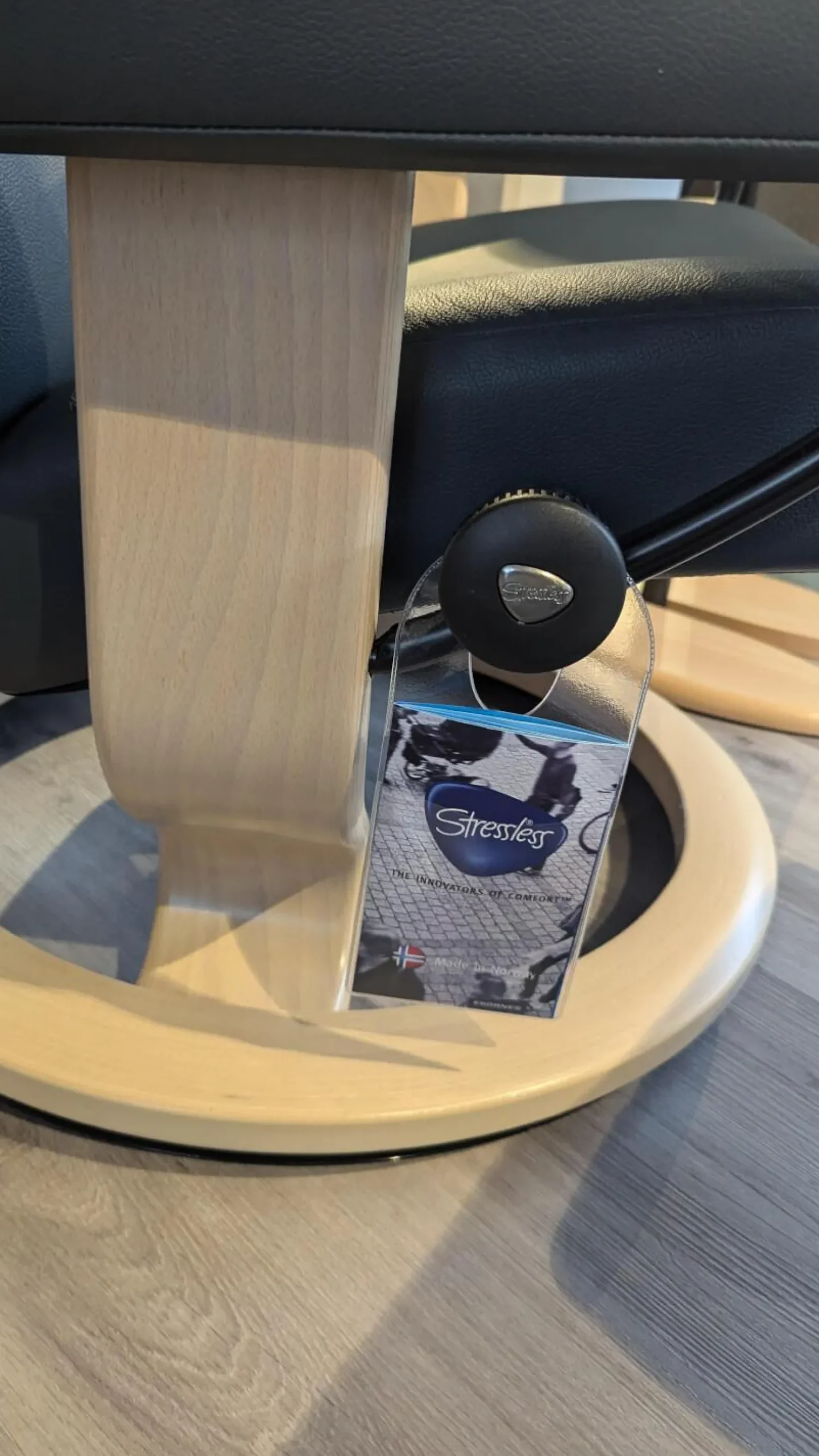 Stressless Relaxsessel|Sessel Dover Leder Batick 093 Atlantic Blue 73 Grau Gestell Holz Whitewash 12 Mit Hocker