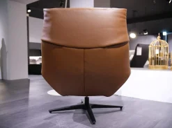 De Sede Loungesessel|Sessel DS 149 Leder Club 54 Whisky Braun Sternfuß Schwarz Matt Drehbar Mit Rückholfunktion Inklusive Hocker