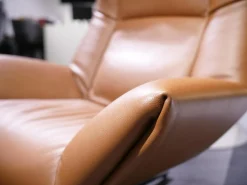 De Sede Loungesessel|Sessel DS 149 Leder Club 54 Whisky Braun Sternfuß Schwarz Matt Drehbar Mit Rückholfunktion Inklusive Hocker