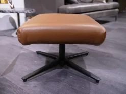 De Sede Loungesessel|Sessel DS 149 Leder Club 54 Whisky Braun Sternfuß Schwarz Matt Drehbar Mit Rückholfunktion Inklusive Hocker