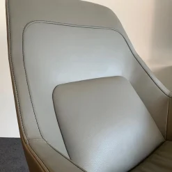 De Sede Relaxsessel|Sessel DS-144 Leder Select 2418 Schiefer Ziernaht Schwarz mit Hocker