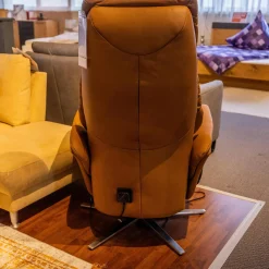 himolla Relaxsessel|Sessel Easy Swing 7051 Leder 22 Soft N Bright Braun Sternfuß Edelstahloptik Mit Aufstehhilfe Und Kopfteilverstellung