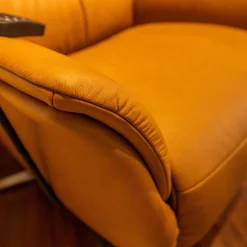 himolla Relaxsessel|Sessel Easy Swing 7051 Leder 22 Soft N Bright Braun Sternfuß Edelstahloptik Mit Aufstehhilfe Und Kopfteilverstellung