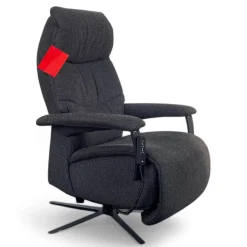 himolla Relaxsessel|Sessel Easy Swing Medium Stoff Q2 Melange Cola Schwarz Sternfuß Metall Pulverbeschichtet Anthrazit 2 Motorig Mit Aufstehhilfe