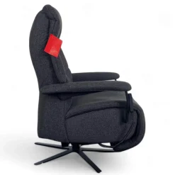 himolla Relaxsessel|Sessel Easy Swing Medium Stoff Q2 Melange Cola Schwarz Sternfuß Metall Pulverbeschichtet Anthrazit 2 Motorig Mit Aufstehhilfe