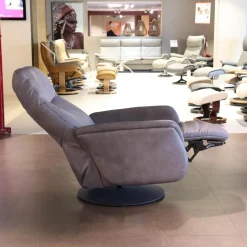 himolla Fernsehsessel|Sessel Easy-Swing Leder Eleganza Fango Braun Superlastic Plus Tellerfuß Anthrazit