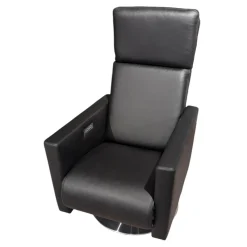 Erpo Relaxsessel|Sessel EM 210 15 Leder 170 Schwarz 136 Tellerfuß Edelstahl Gebürstet Mit Kopfteilverstellung Manuell Und 2 Motorisch Plus Aufstehhilfe