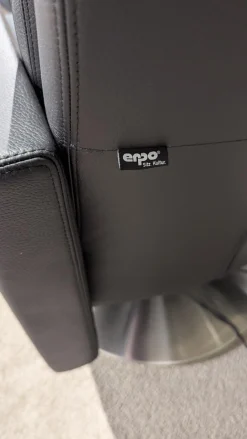 Erpo Relaxsessel|Sessel EM 210 15 Leder 170 Schwarz 136 Tellerfuß Edelstahl Gebürstet Mit Kopfteilverstellung Manuell Und 2 Motorisch Plus Aufstehhilfe