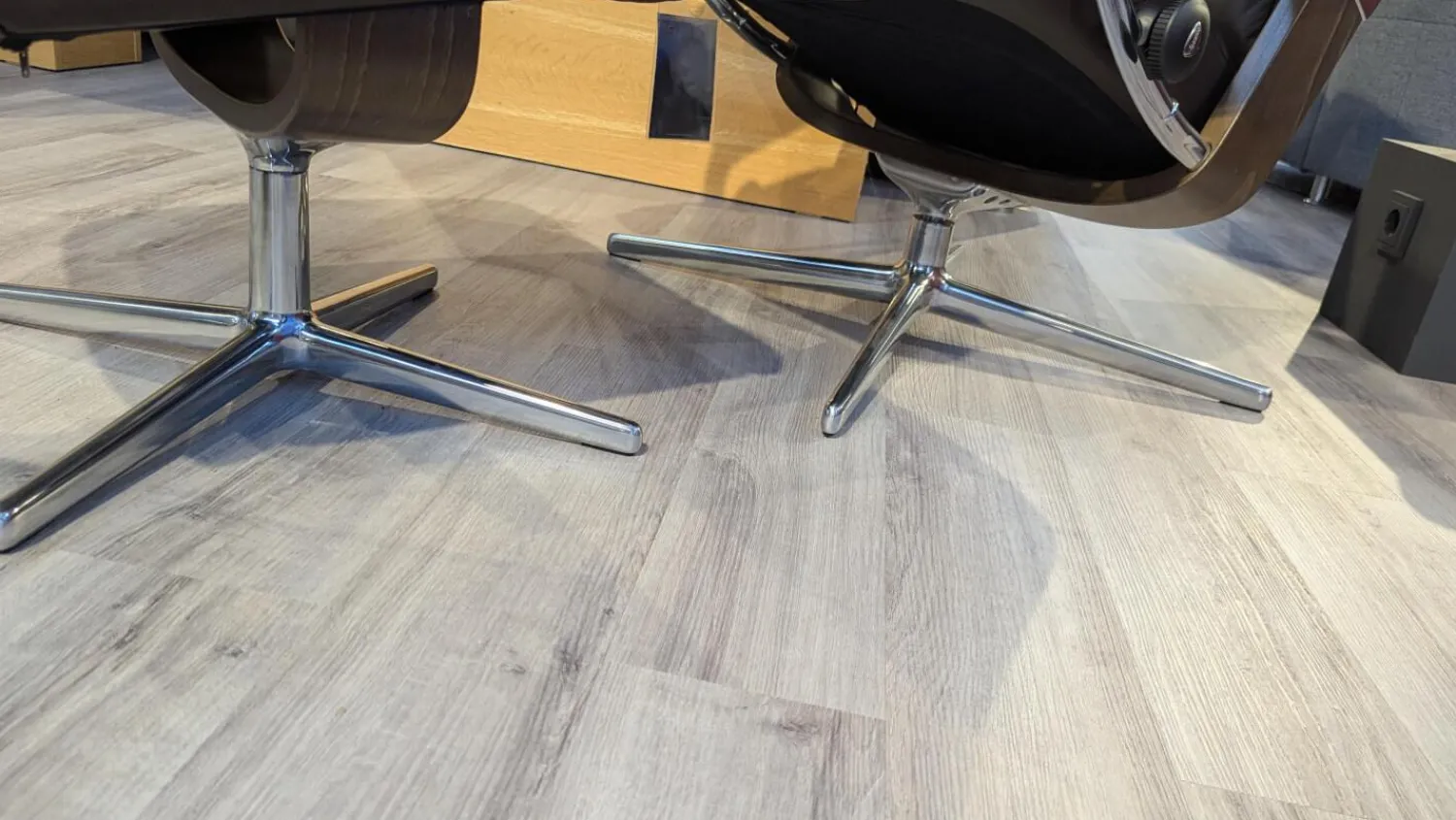 Stressless Relaxsessel|Sessel Erik M Leder Paloma 33 Espresso Braun Grau Holz Walnuss 06 Gestell Cross 40 Alu Mit Hocker