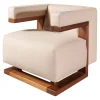 Tecta Loungesessel|Sessel F51 Stoff Doma Beige Grau Gestell Nussbaum Massiv