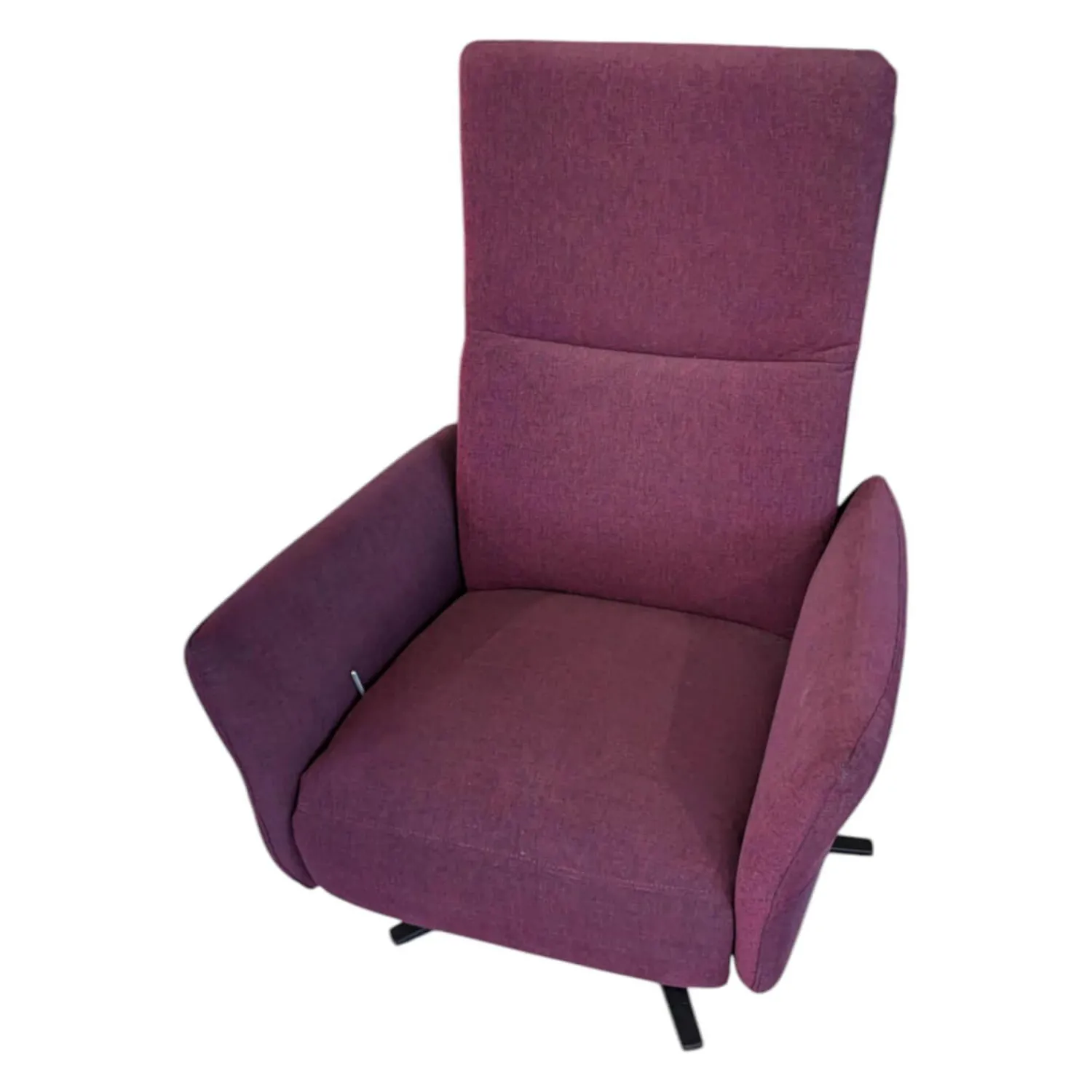 Carina Relaxsessel|Sessel Fae Stoff Trend Bordeaux Rot Sternfuß Metall Schwarz Mit Kopfteilverstellung