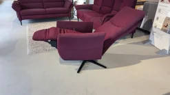Carina Relaxsessel|Sessel Fae Stoff Trend Bordeaux Rot Sternfuß Metall Schwarz Mit Kopfteilverstellung