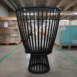 Tom Dixon Einzelstühle|Sessel Fan Chair Indigo Bezug Leder Ash Schwarz Gestell Holz Schwarz