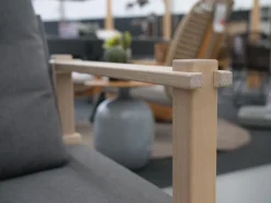 COR Gartentische|Gartenstühle|Sessel Farmer Stoff 5091 Mittelgrau Gestell Eiche Natur Geölt Inklusive Tisch