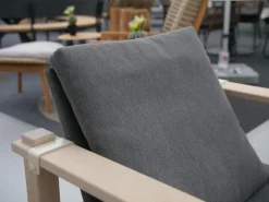 COR Gartentische|Gartenstühle|Sessel Farmer Stoff 5091 Mittelgrau Gestell Eiche Natur Geölt Inklusive Tisch