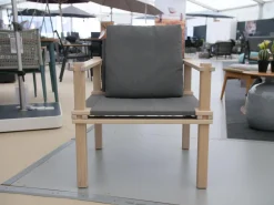 COR Gartentische|Gartenstühle|Sessel Farmer Stoff 5091 Mittelgrau Gestell Eiche Natur Geölt Inklusive Tisch