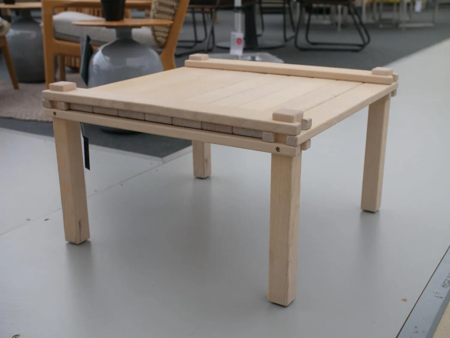 COR Gartentische|Gartenstühle|Sessel Farmer Stoff 5091 Mittelgrau Gestell Eiche Natur Geölt Inklusive Tisch