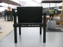 COR Gartenstühle|Sessel Farmer Stoff 5094 Schwarz Gestell Esche Schwarz Geölt
