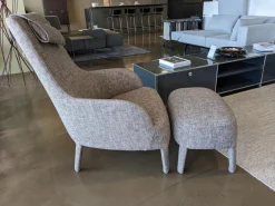 Maxalto Relaxsessel|Sessel Febo Bergere Stoff Solaris Braun mit Hocker