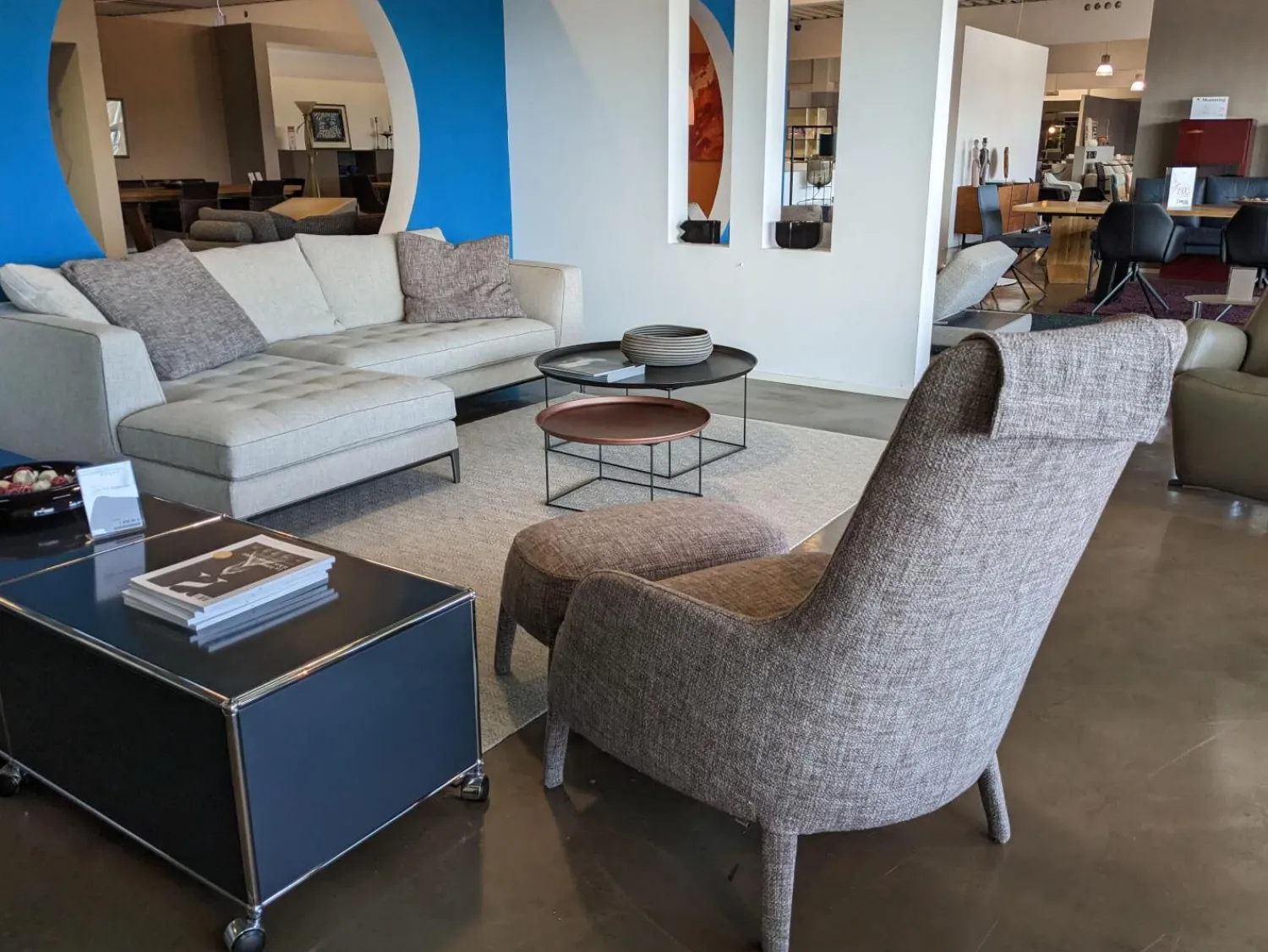 Maxalto Relaxsessel|Sessel Febo Bergere Stoff Solaris Braun mit Hocker