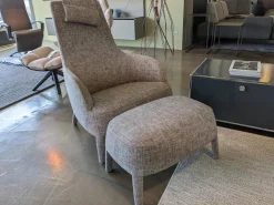 Maxalto Relaxsessel|Sessel Febo Bergere Stoff Solaris Braun mit Hocker